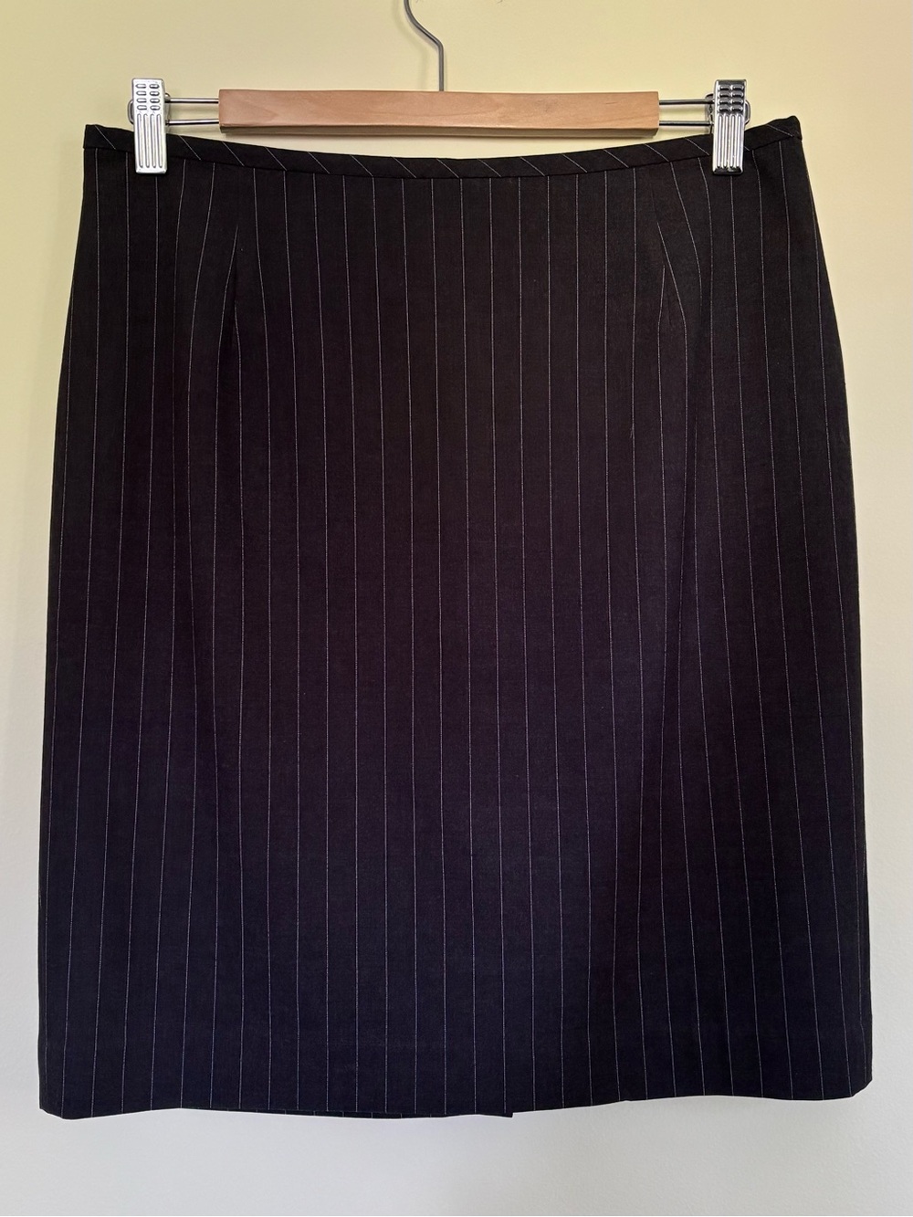 Calvin Klein Charcoal Gray Pinstripe Pencil Skirt